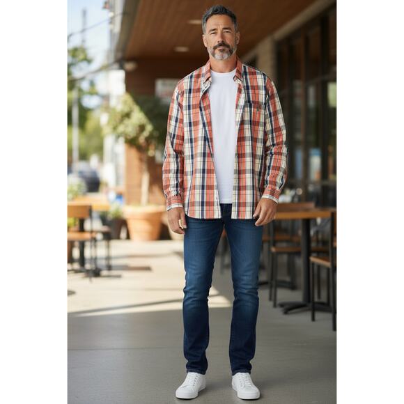 US Polo Assn Men's Plaid Long Sleeve Button Down Size 4XLT - Picture 1 of 5